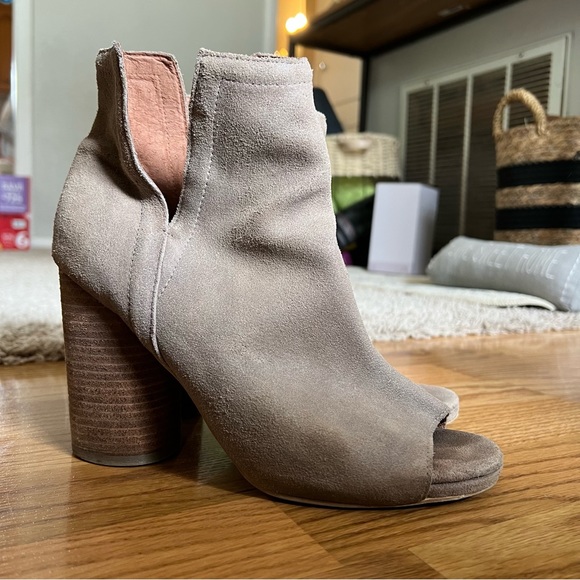 Jeffery Campbell | Oath Infinity Heel Peep Toe Bootie, Taupe, Size 8.5 - Picture 6 of 12